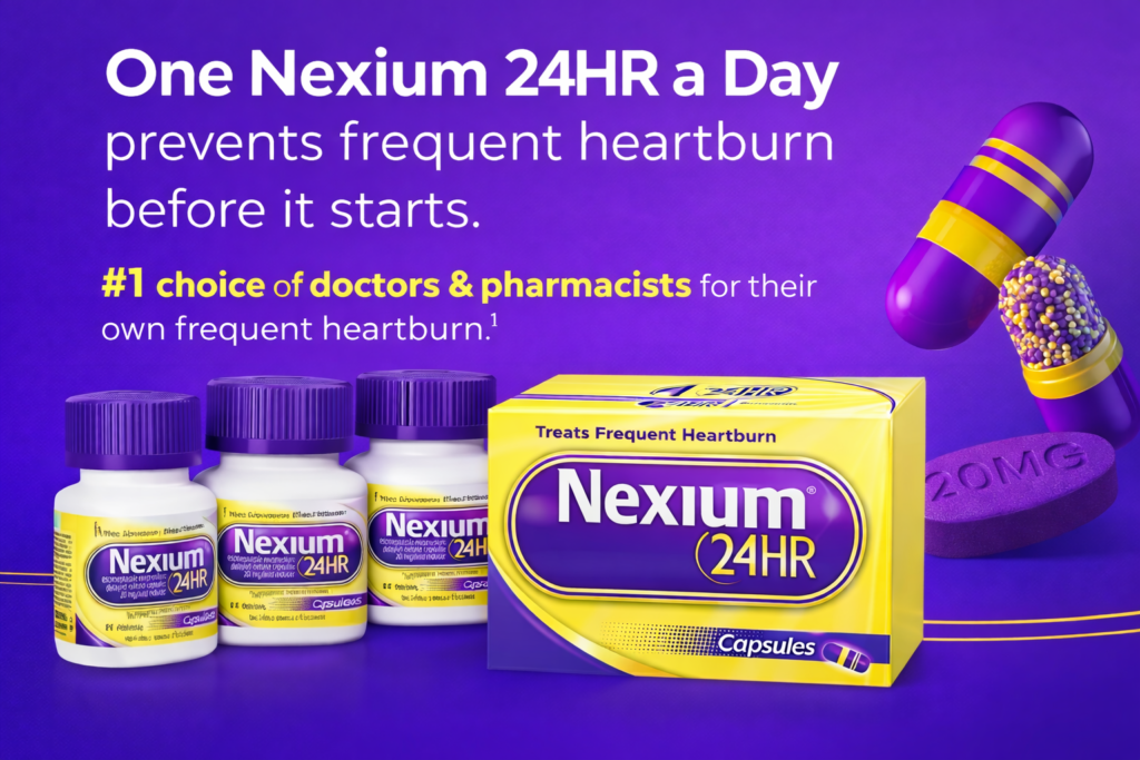 Thuốc Nexium 24HR trị trào ngược dạ dày hàng Mỹ chính hãng