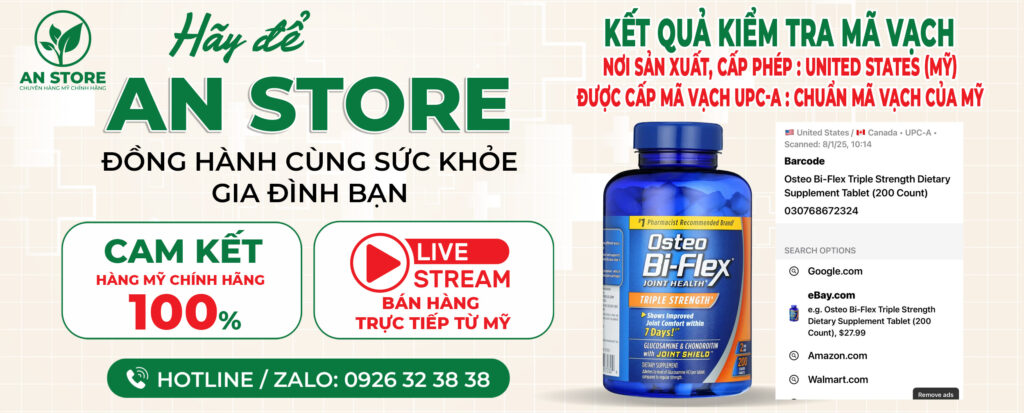 Osteo Bi-Flex Joint Healt Do An Store Cung Cấp Luôn Có Mã Vạch Chuẩn Mỹ UPC-A