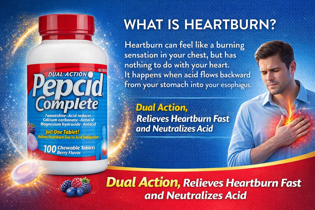 Pepcid Complete thuốc trị trào ngược dạ dày hàng Mỹ chính hãng