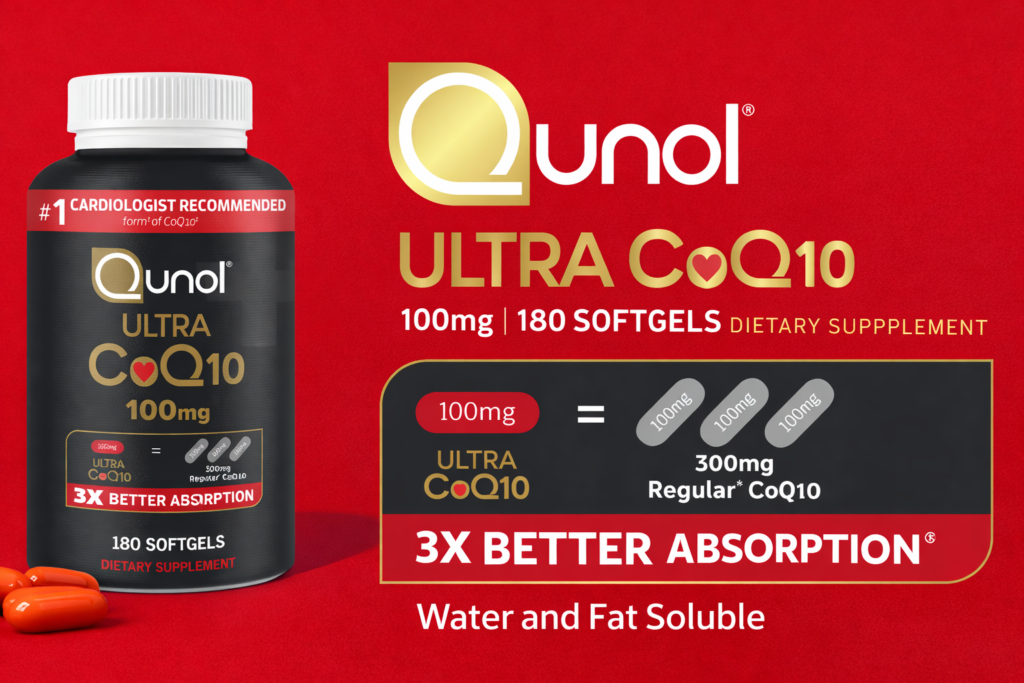 Thuốc bổ tim Qunol Ultra CoQ10 100mg 180 viên của Mỹ chính hãng