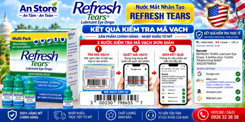 Refresh Tears Do An Store Cung Cấp Luôn Có Mã Vạch Chuẩn Mỹ UPC-A