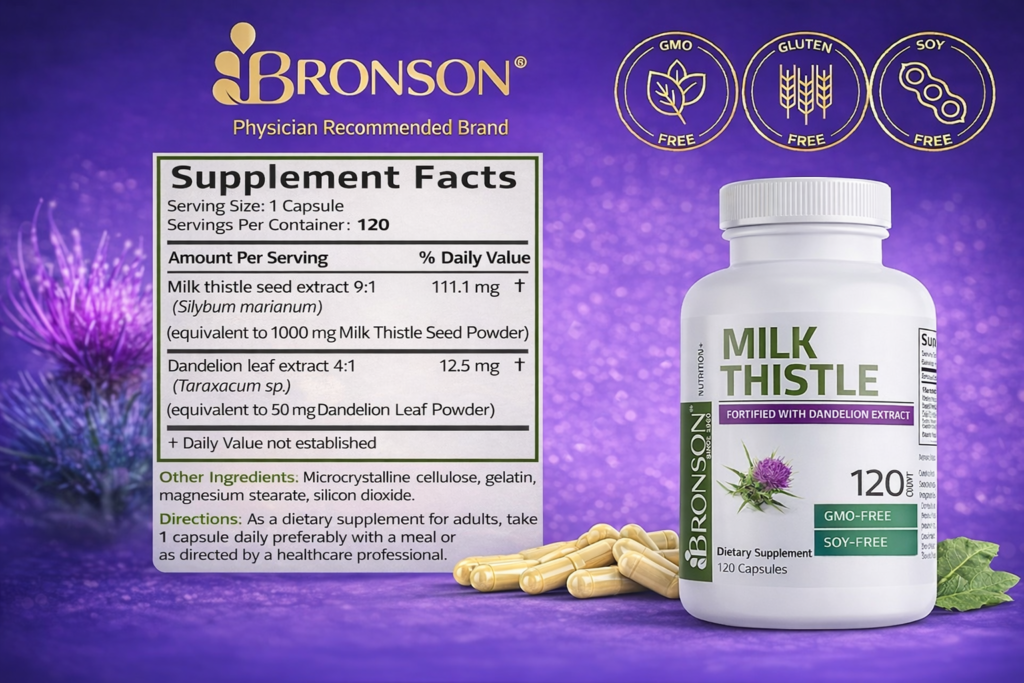 Thành Phần Thuốc Bổ Gan Bronson Milk Thistle 1000mg