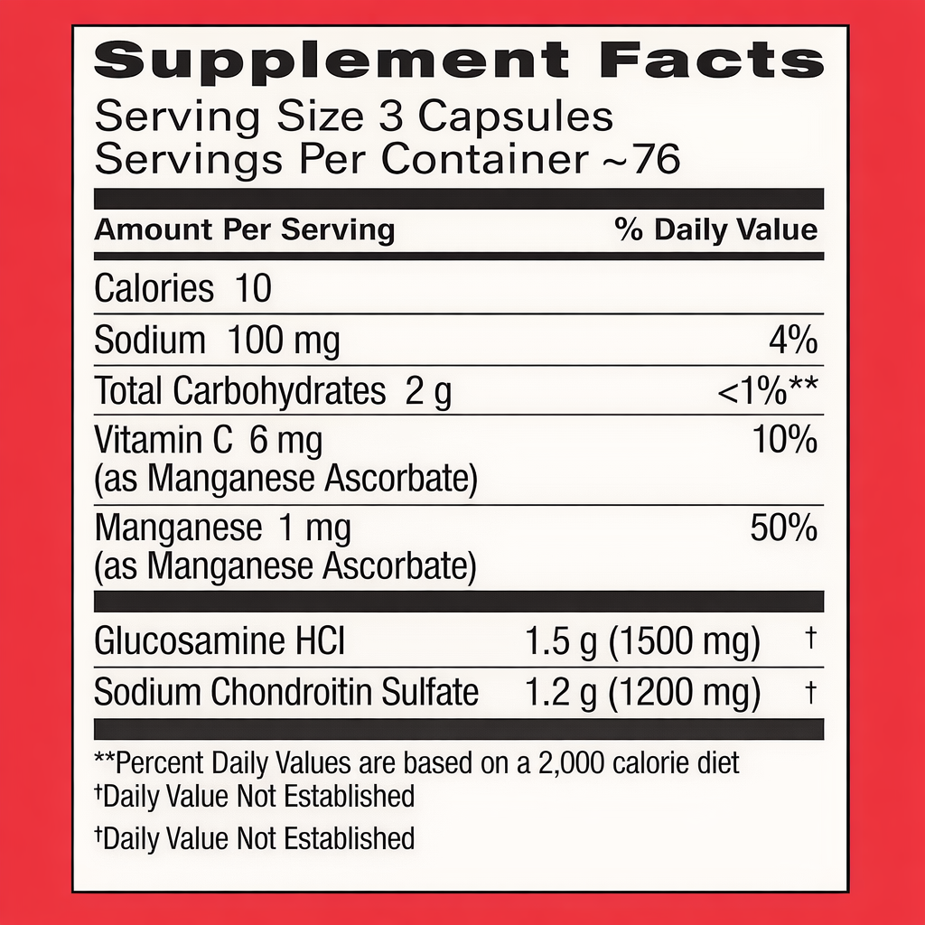 Thành phần Cosamin DS Joint Health thuốc bổ xương khớp của Mỹ