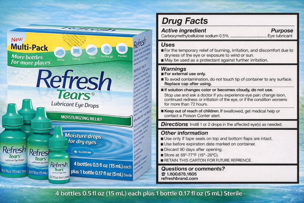 Thành Phần Nước Mắt Nhân Tạo Refresh Tears Của Mỹ