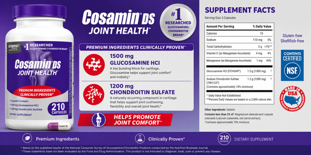 Thành Phần Thuốc Cosamin DS Joint Health 210 Viên Của Mỹ