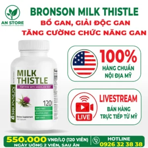 Thuốc Bổ Gan Bronson Milk Thistle 1000mg 120 Viên Của Mỹ