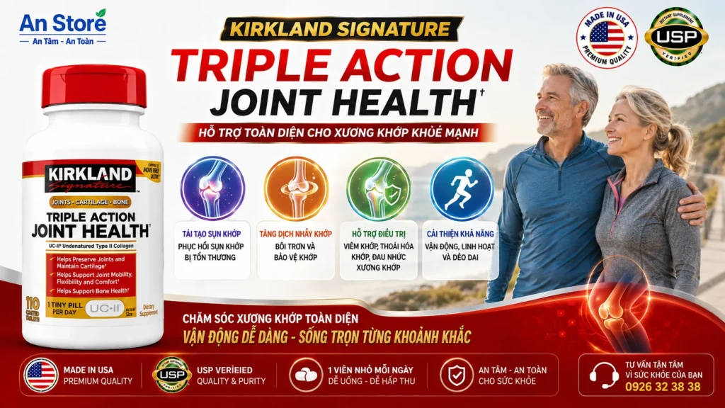 Thuốc Bổ Khớp Kirkland Triple Action Joint Health Của Mỹ