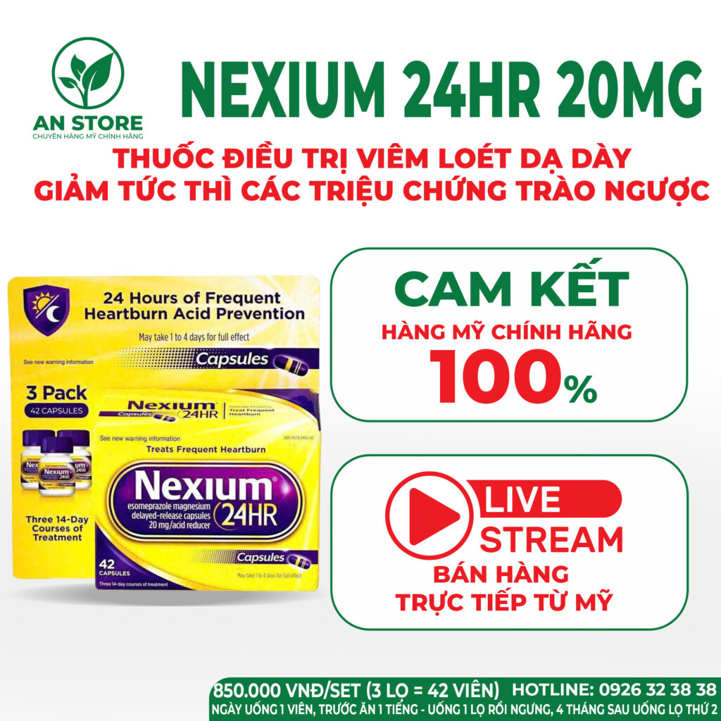Thuốc Dạ Dày Nexium 24HR Của Mỹ
