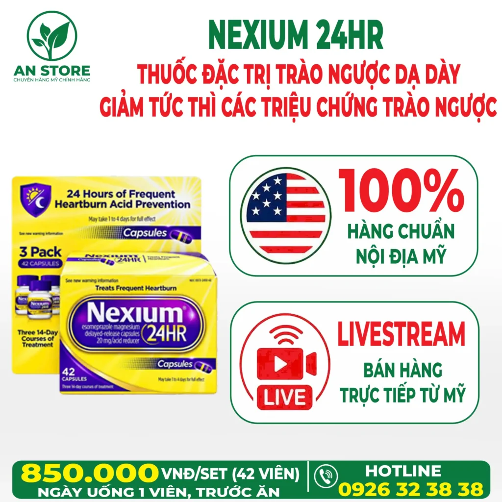 Thuốc Điều Trị Trào Ngược Dạ Dày Nexium 24HR Của Mỹ
