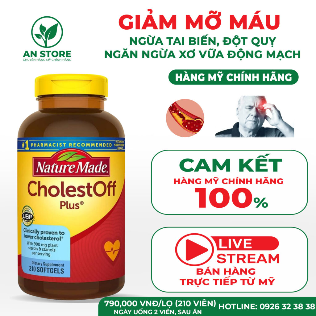 Thuốc Giảm Mỡ Máu Nature Made CholestOff Plus Của Mỹ