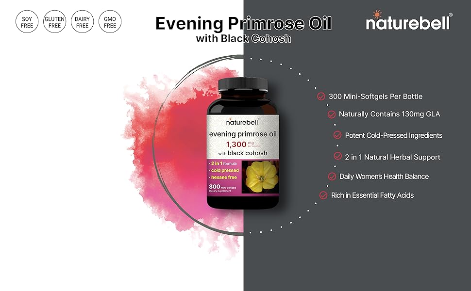 Tinh Dầu Hoa Anh Thảo NatureBell Evening Primrose Oil 1300mg 300 Viên Của Mỹ