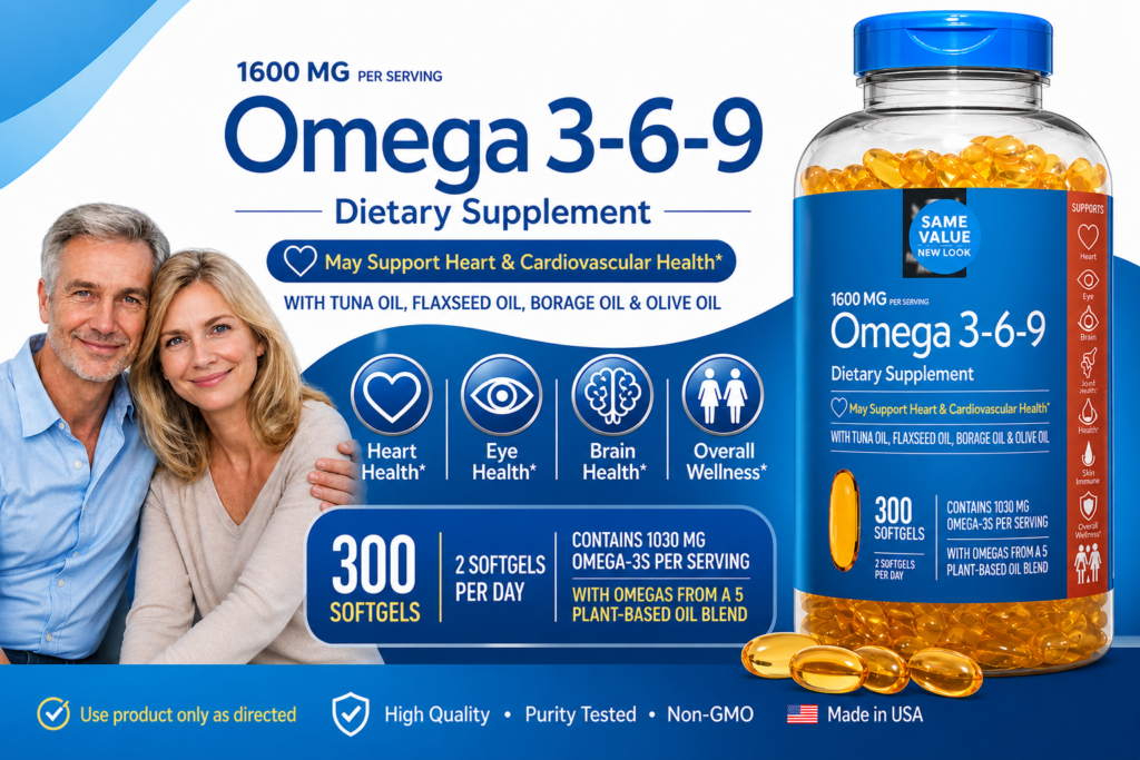 Dầu Cá Omega 3-6-9 Member’s Mark 1600mg 300 Viên Của Mỹ