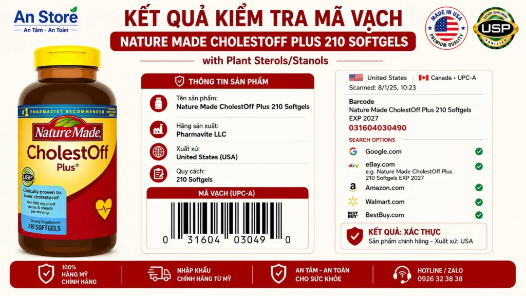 Thuốc Giảm Mỡ Máu Do An Store Cung Cấp Luôn Có Mã Vạch Chuẩn Mỹ UPC-A