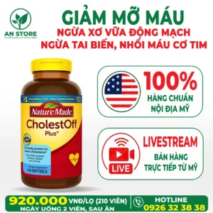 Thuốc Giảm Mỡ Máu Nature Made CholestOff Plus 210 Viên Của Mỹ