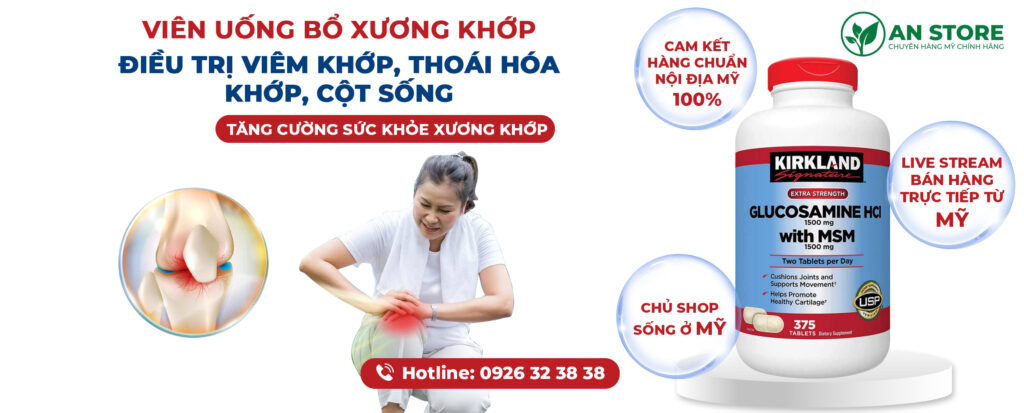 viên uống bổ khớp Kirkland Glucosamine HCL 1500mg With MSM 1500mg 375 viên chính hãng Mỹ