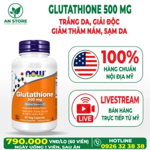 Viên Uống Trắng Da Now Glutathione 500mg Của Mỹ