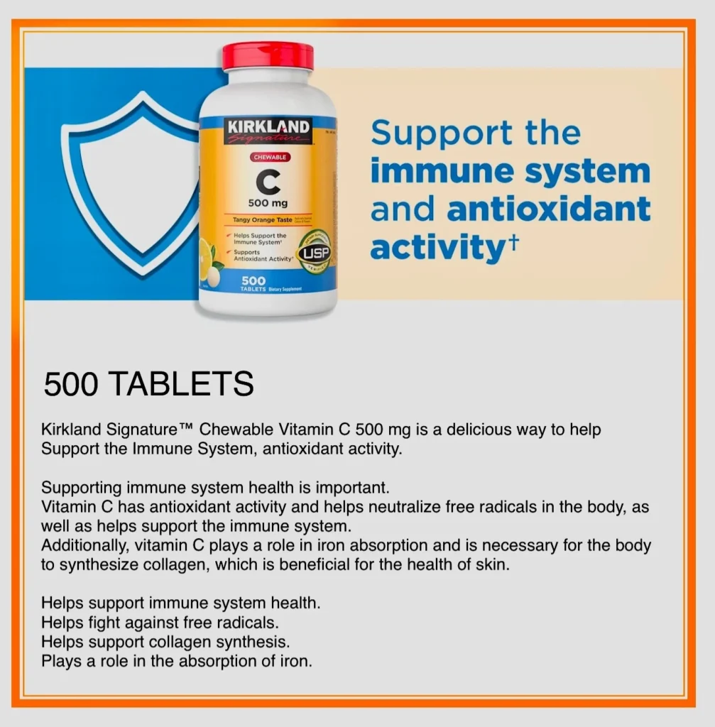 Công Dụng Viên Ngậm Vitamin C Kirkland 500mg Của Mỹ