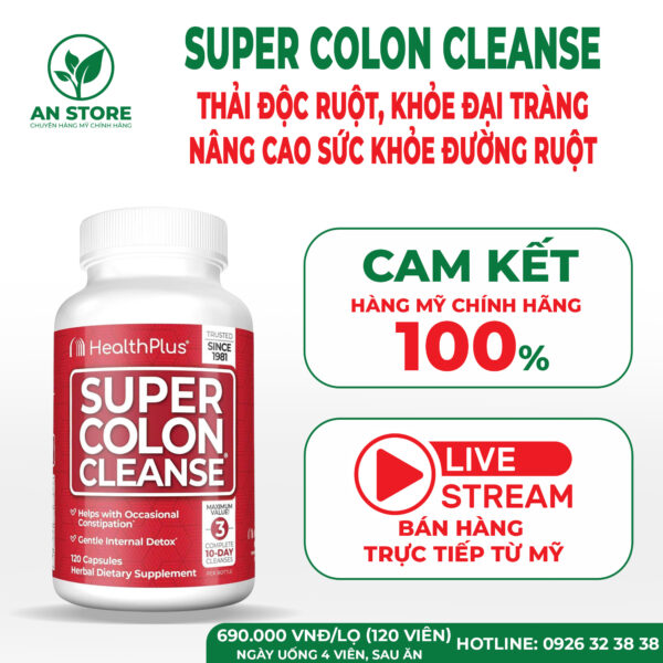 Thuốc Thải Độc Ruột HealthPlus Super Colon Cleanse Của Mỹ
