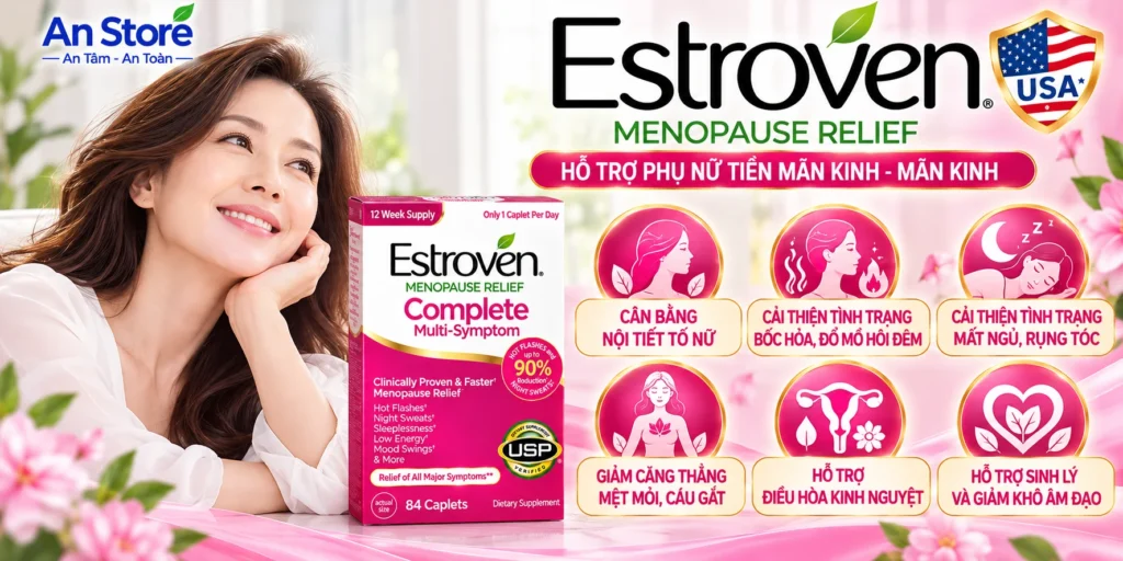 Công Dụng Nổi Bật Của Viên Uống Cân Bằng Nội Tiết Tố Nữ Estroven Complete Multi-Symptom