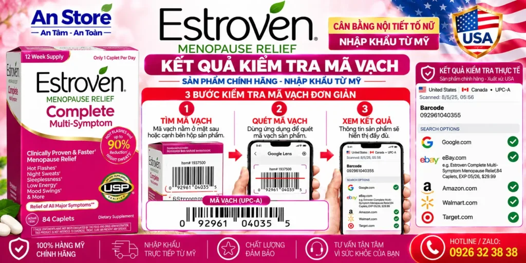 Estroven Complete Multi-Symptom Do An Store Cung Cấp Luôn Có Mã Vạch Chuẩn Mỹ UPC-A