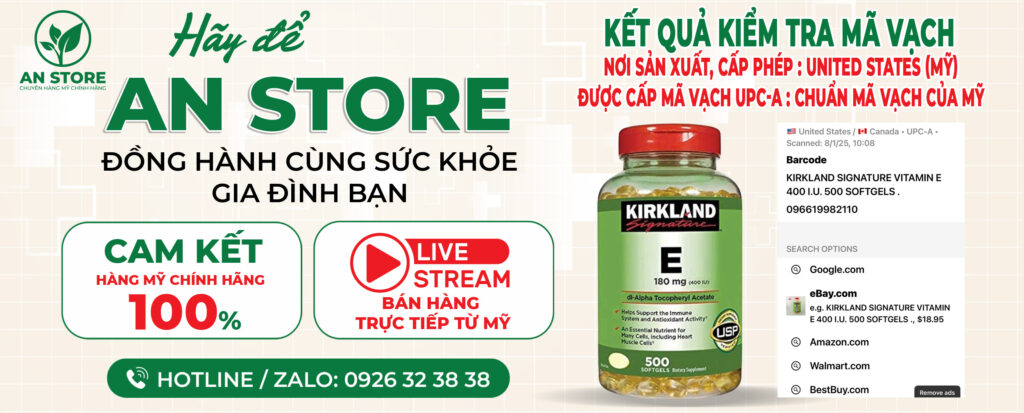 KẾT QUẢ KIỂM TRA MÃ VẠCH VITAMIN E DO AN STORE CUNG CẤP