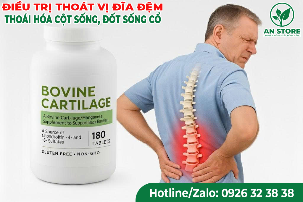 Sụn Khí Quản Bò Rừng Bovine Cartilage 180 Viên Của Mỹ