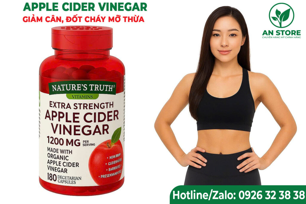 Viên Uống Giảm Cân Giấm Táo Apple Cider Vinegar 1200 mg Của Mỹ