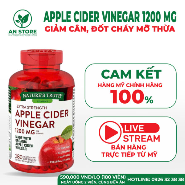 Viên Uống Giảm Cân Giấm Táo Của Mỹ