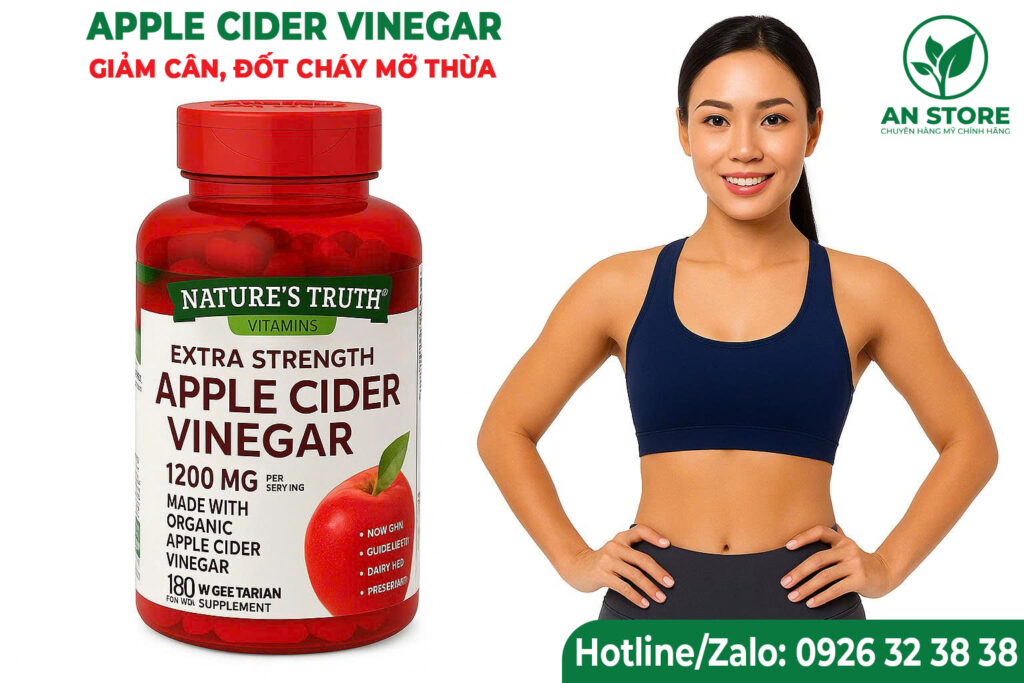 Viên Uống Giảm Cân Giấm Táo Nature’s Truth Apple Cider Vinegar 1200 mg Của Mỹ