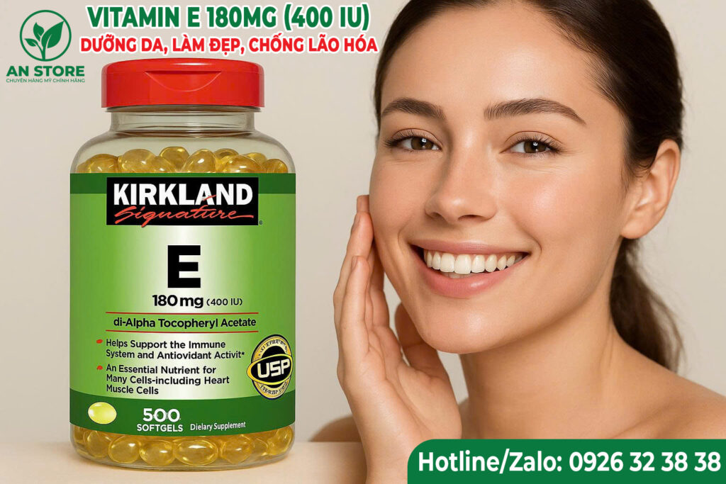 Viên Uống Vitamin E Kirkland 180mg 500 Viên Của Mỹ