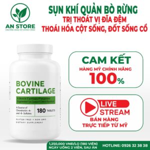 Viên Uống Sụn Khí Quản Bò Rừng Bovine Cartilage 180 Viên Của Mỹ