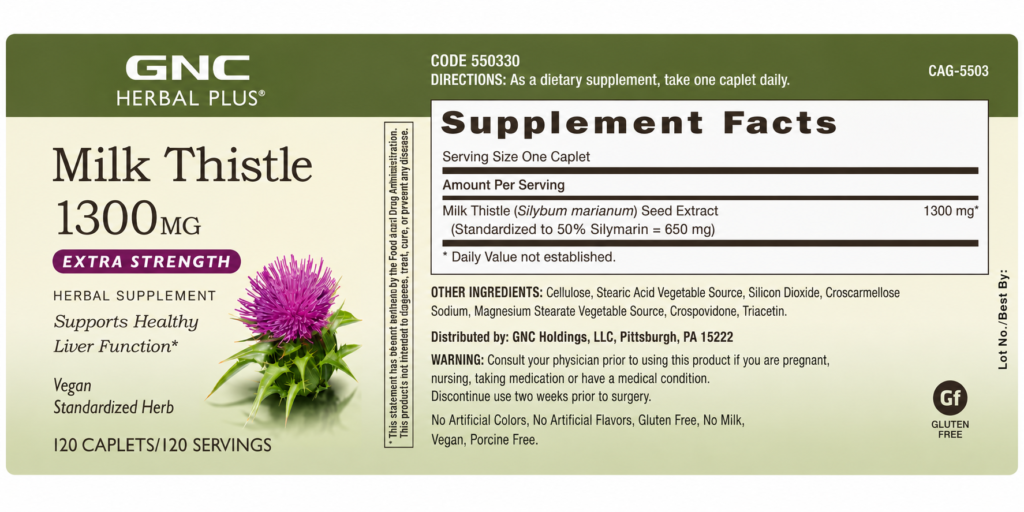 Thành Phần Chiết Xuất Kế Sữa Trong GNC Milk Thistle 1300mg