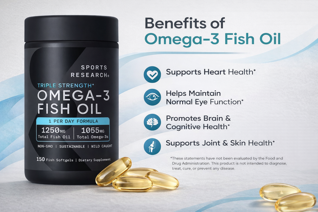 Công dụng dầu cá Sports Research Omega 3 1250mg của Mỹ