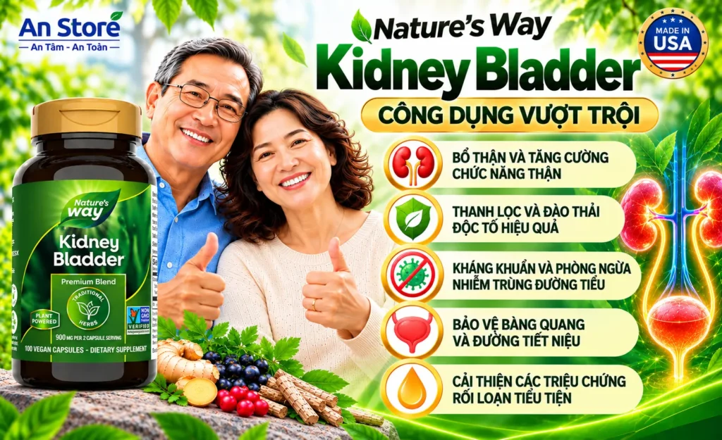 Công Dụng Bổ Thận Thải Độc Của Thuốc Bổ Thận Nature’s Way Kidney Bladder