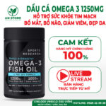 Dầu Cá Sports Research Omega-3 Fish Oil 1250mg 150 Viên Của Mỹ, 100% Chính Hãng, Giá Tốt