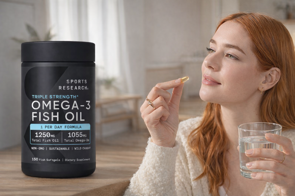 Dầu cá Sports Research Omega 3 1250mg của Mỹ chính hãng
