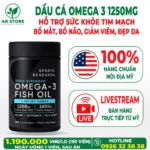 Dầu Cá Sports Research Omega-3 Fish Oil 1250mg Của Mỹ, 150 Viên