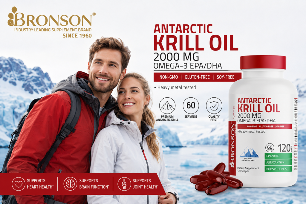 Viên Uống Dầu Nhuyễn Thể Bronson Antarctic Krill Oil 2000mg 120 Viên Của Mỹ 
