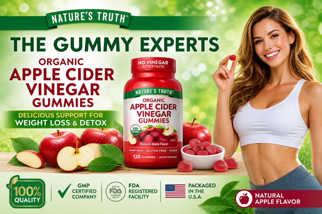 Kẹo Dẻo Giảm Cân Giấm Táo Nature’s Truth 120 Viên Của Mỹ Chính Hãng