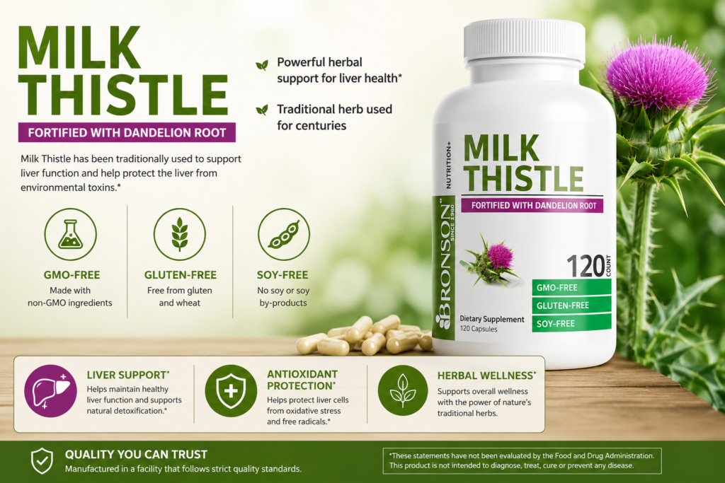 Thuốc Bổ Gan Bronson Milk Thistle 1000mg Của Mỹ