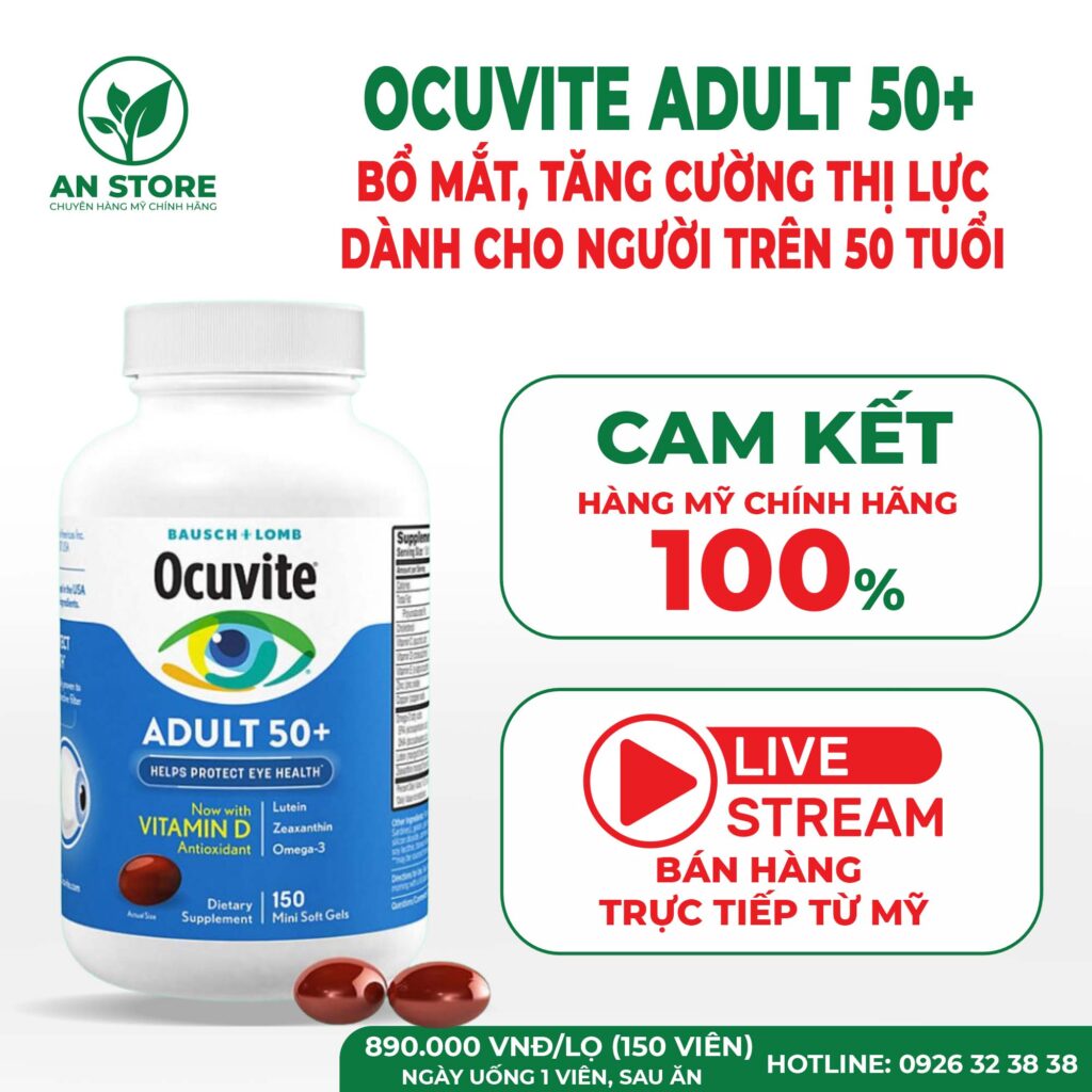 Thuốc Bổ Mắt Ocuvite Adult 50+ Của Mỹ