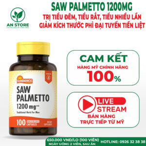 Thuốc Trị Phì Đại Tuyến Tiền Liệt Sundance Saw Palmetto 1200mg Của Mỹ