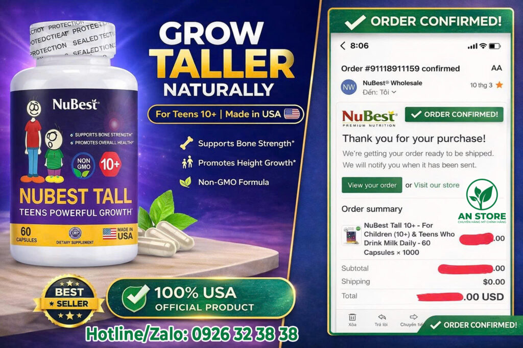 Bill Xác Nhận Đã Mua Hàng Của Công Ty NuBest Hoa Kỳ