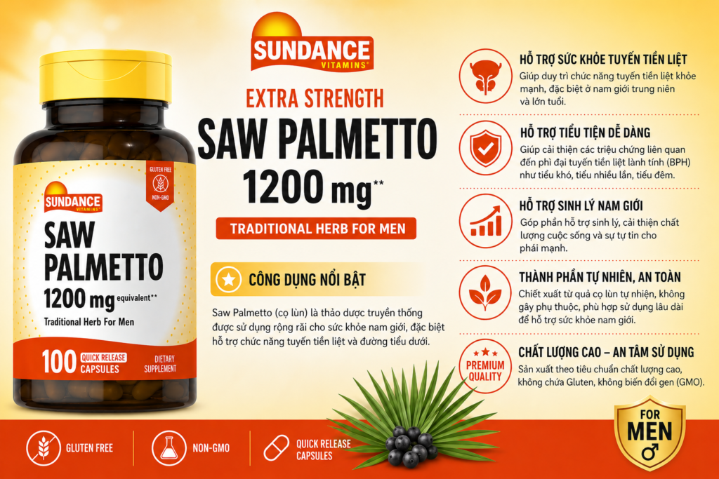 Công Dụng Vượt Trội Của Sundance Saw Palmetto 1200mg