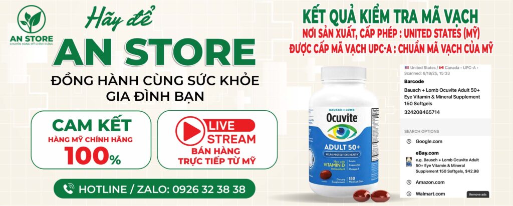 Mã Vạch Thuốc Bổ Mắt Ocuvite Adult 50+ 150 Viên Của Mỹ