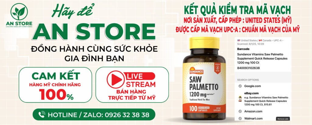 Cách kiểm tra mã vạch UPC-A thuốc Sundance Saw Palmetto chính hãng