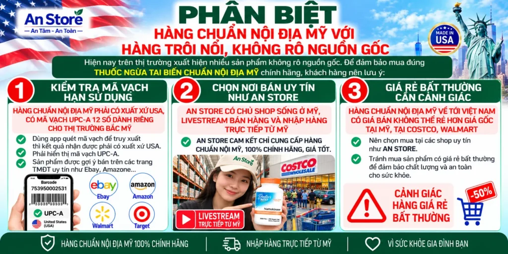 Phân Biệt Viên Uống Nattokinase 2000 Fus Chuẩn Nội Địa Mỹ Với Hàng Trôi Nổi, Không Rõ Nguồn Gốc 