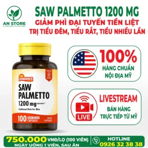Thuốc Tuyến Tiền Liệt Sundance Saw Palmetto 1200mg Của Mỹ