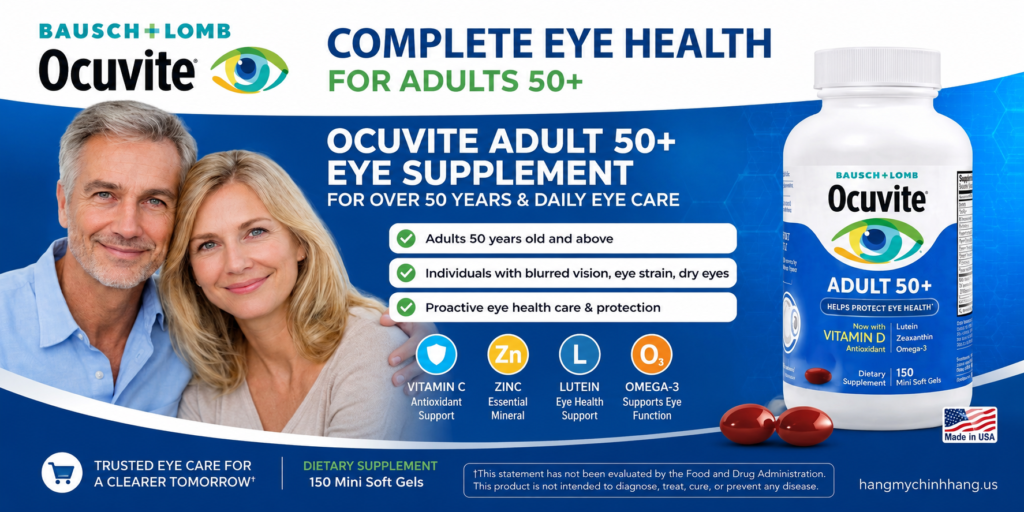 Thuốc Bổ Mắt Ocuvite Adult 50+ Của Mỹ 150 Viên