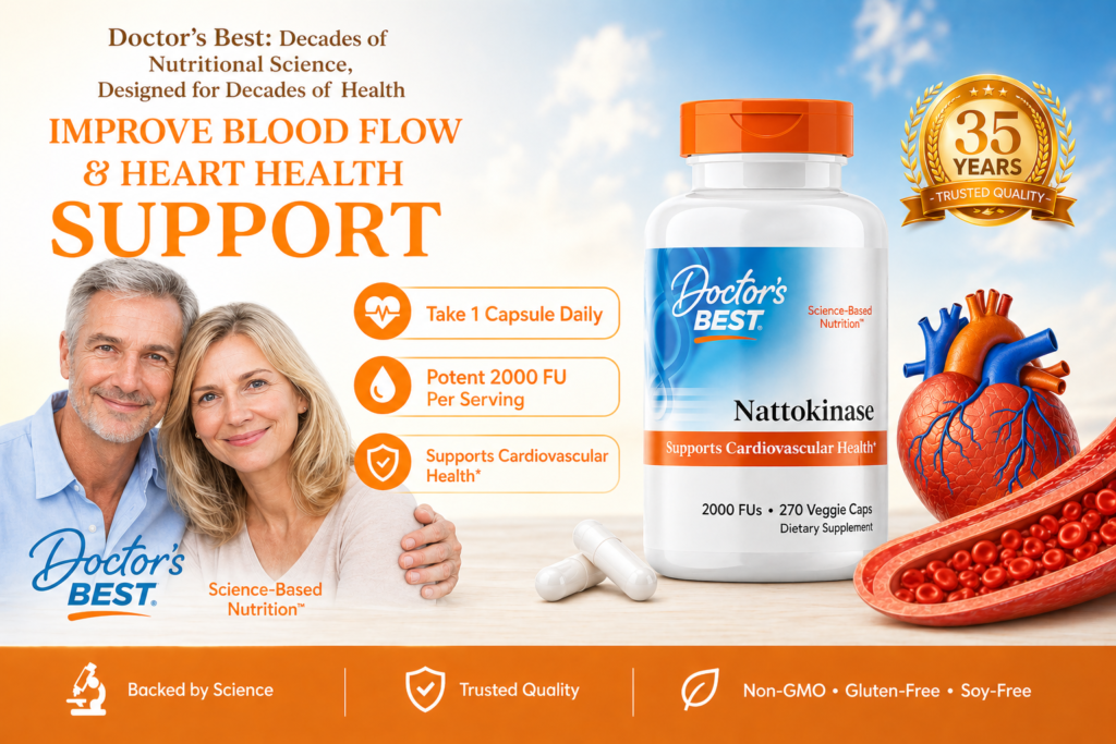 Thuốc Ngăn Ngừa Tai Biến Doctor's Best Nattokinase 2000 FUs Của Mỹ Chính Hãng
